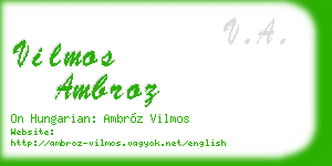 vilmos ambroz business card